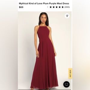Lulus Mythical Kind of Love Plum Purple Maxi Dress, Size: XS
